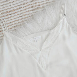 SOCIALITE KRISTIE CREAMY WHITE EYELASH LACE & SATIN LINED CAMI SZ XL